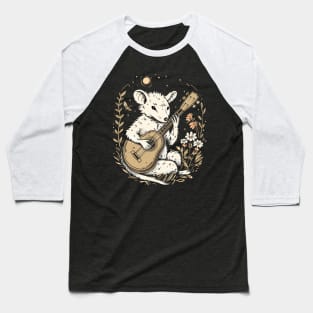 Retro Funny Possum Opossum playing the banjo Opossums Meme Baseball T-Shirt